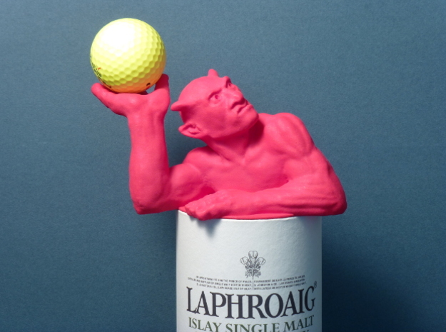 Scotch-sized golf ball devil in Pink Processed Versatile Plastic