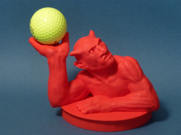 Golf Ball Devil  in Red Processed Versatile Plastic