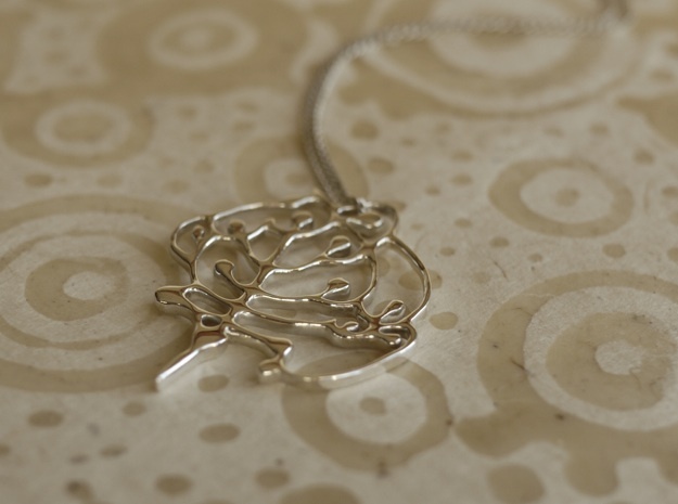 Neolithic 'Tree Of Life' Pendant in Fine Detail Polished Silver