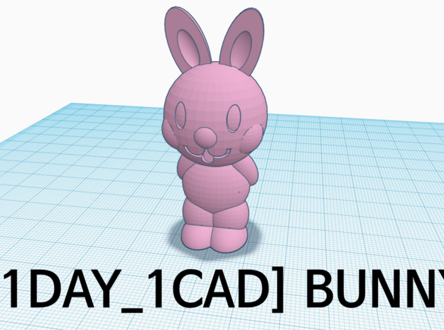 [1DAY_1CAD] BUNNY in Pink Processed Versatile Plastic