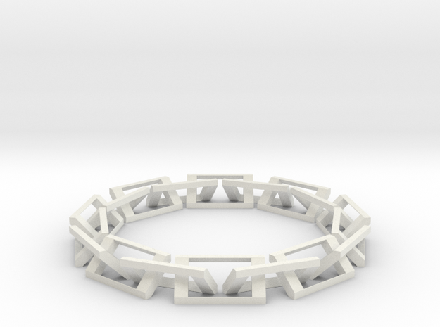 [1DAY_1CAD] CHAIN RING in White Natural Versatile Plastic