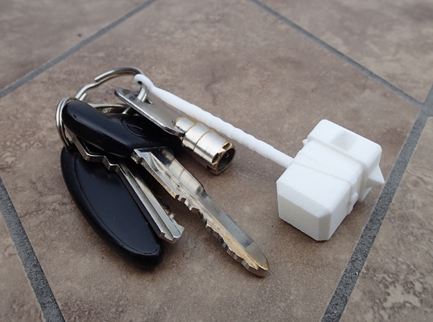 Cael Hammer Keychain in White Natural Versatile Plastic