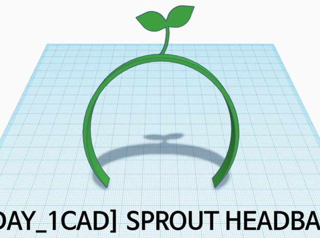[1DAY_1CAD] SPROUT HEADBAND in Green Processed Versatile Plastic