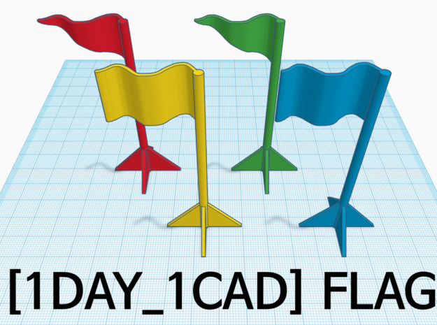 [1DAY_1CAD] FLAG_TRIANGLE in Red Processed Versatile Plastic