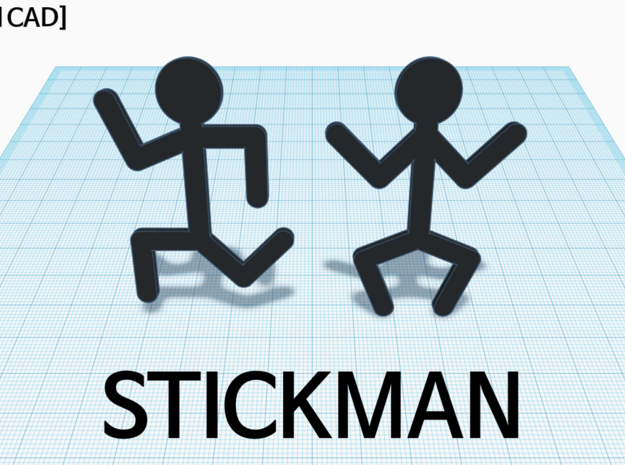 [1DAY_1CAD] STICKMAN_STANDING in Orange Processed Versatile Plastic