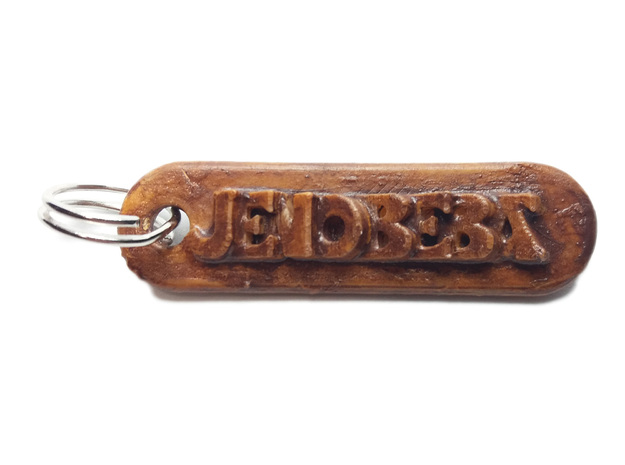 JENOBEBA Personalized keychain embossed letters in White Natural Versatile Plastic