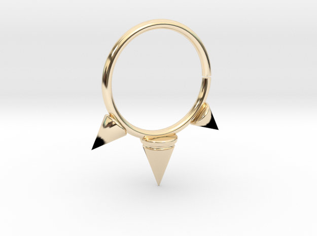 Triple Spike Seam Ring in 14K Yellow Gold