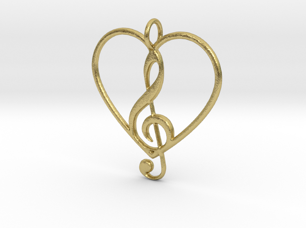 Eniola's Music Heart in Natural Brass