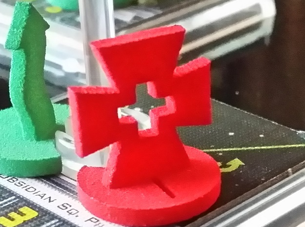 Targeted Ship Token in Red Processed Versatile Plastic