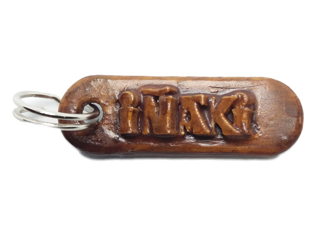 IÑAKI Personalized keychain embossed letters in White Natural Versatile Plastic