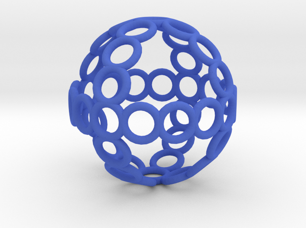 Charm: Sphere of Rings in Blue Processed Versatile Plastic