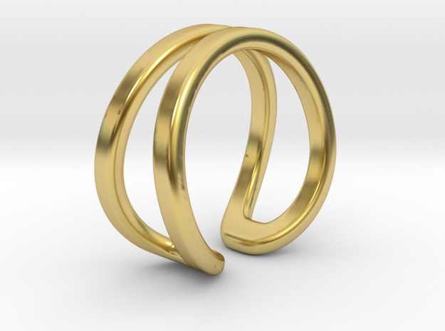 Double ring in Polished Brass