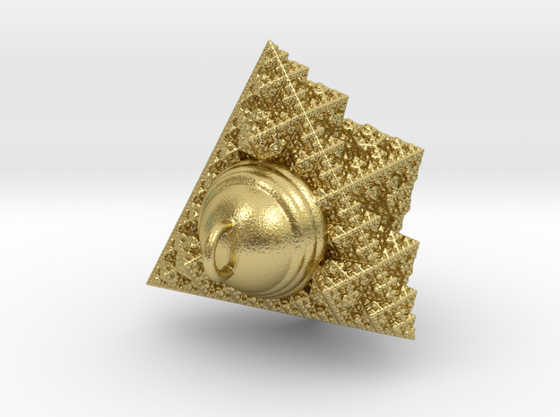 fractal pendant (1.69cm) in Natural Brass
