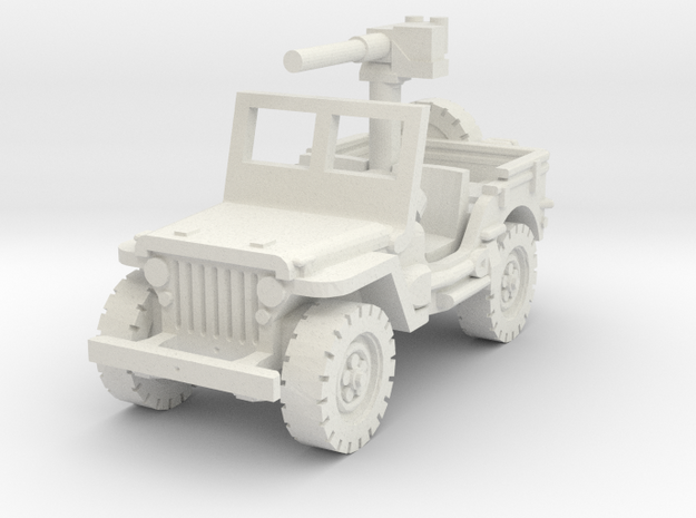 Jeep Willys 50 cal (window up) 1/56 in White Natural Versatile Plastic
