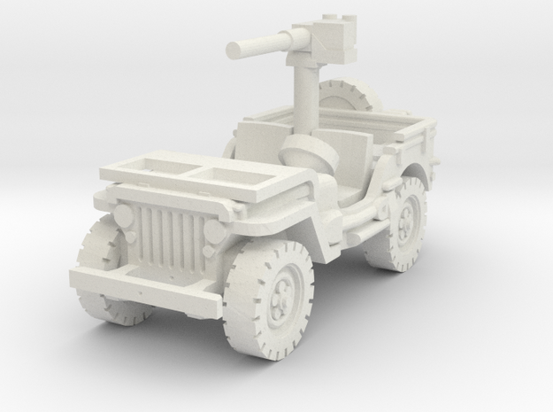 Jeep Willys 50 cal (window down) 1/100 in White Natural Versatile Plastic