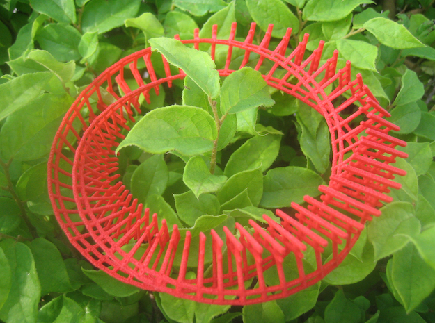 twisted torii gate loop in Red Processed Versatile Plastic