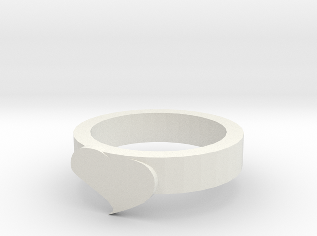 Cute Heart Ring in White Natural Versatile Plastic