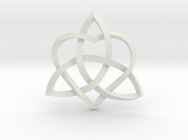 Infinity Love Pendant | Twisted 1" in White Natural Versatile Plastic
