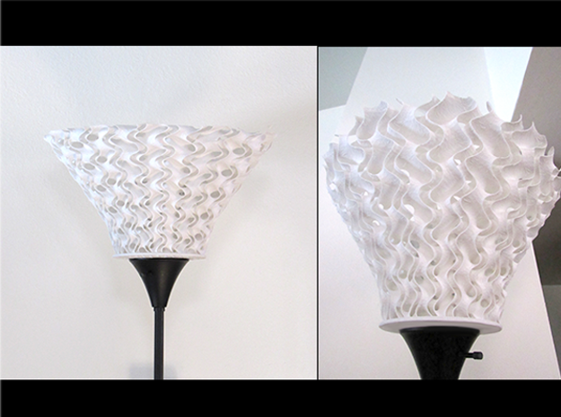 Double Helix Lampshade  in White Natural Versatile Plastic