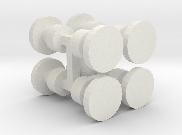 8 Buffers for Wooden Railway Trains in White Natural Versatile Plastic