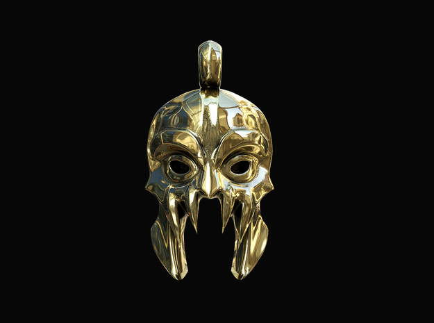 DOTA 2 - Morbid Mask Pendant in Polished Brass