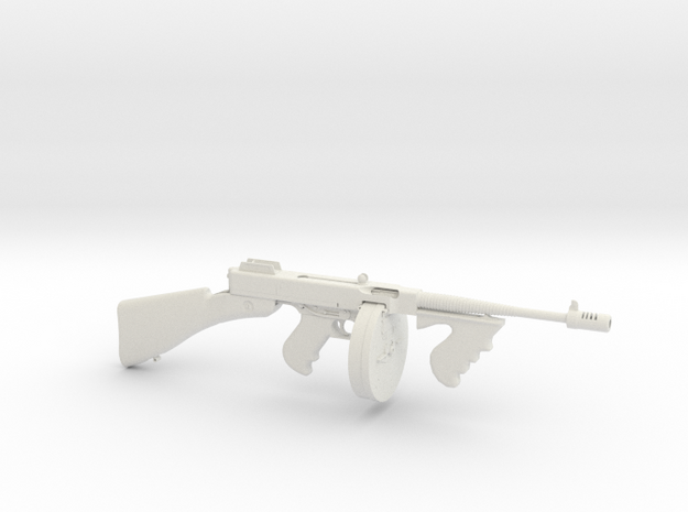 1/3 Scale 1928 Thompson Submachine Gun  in White Natural Versatile Plastic