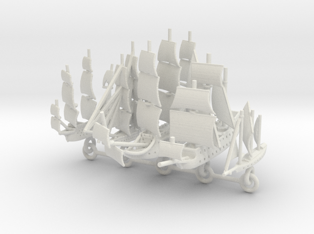 Custom Five-Ship Set Chain Version 1 in White Natural Versatile Plastic