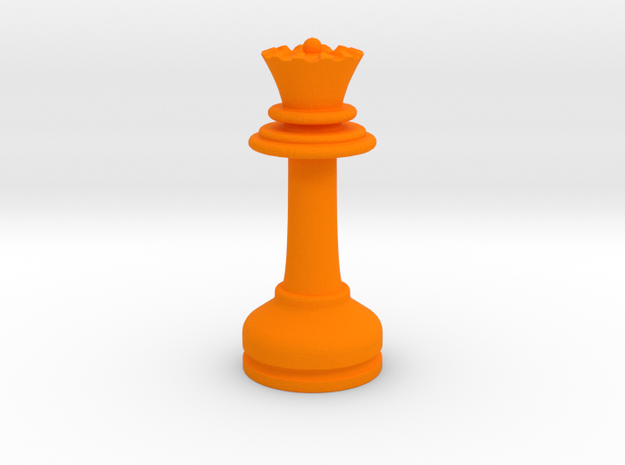 MILOSAURUS Chess MINI Staunton Queen in Orange Processed Versatile Plastic