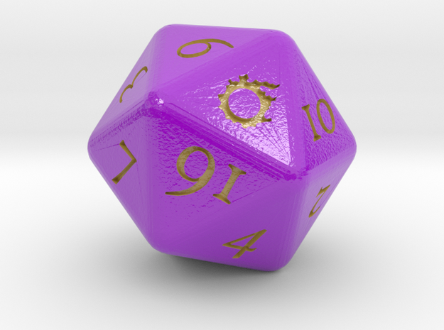 D20 D&D FFXIV Dice in Glossy Full Color Sandstone