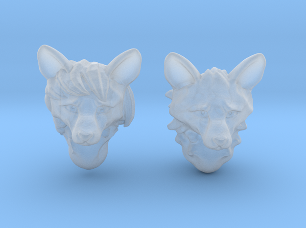 Anthropomorphic fox heads(HSD miniatures) in Smooth Fine Detail Plastic