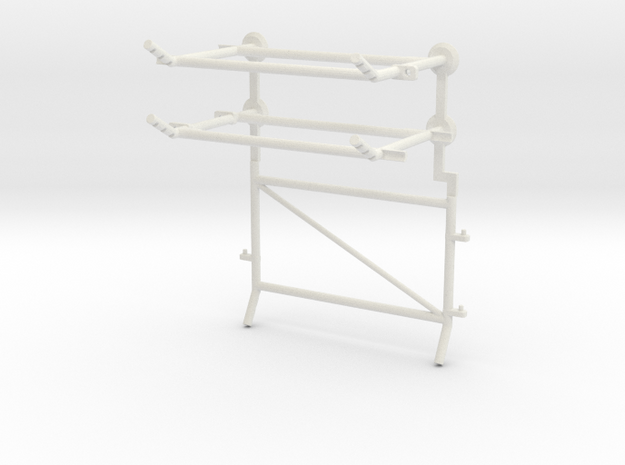 8' Fence Frame Vehicle Gate L/Latch in White Natural Versatile Plastic: 1:87 - HO