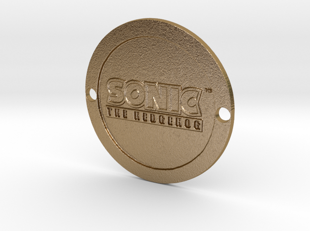 Sonic the Hedgehog Custom Sideplate 1 in Polished Gold Steel