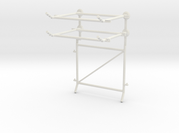 10' Chain-Link Fence Vehicle Gate, R/Latch in White Natural Versatile Plastic: 1:87 - HO