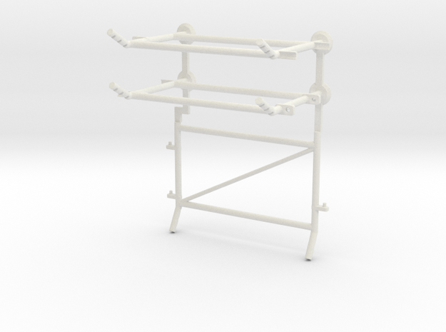 8' Fence Frame Vehicle Gate R/Latch in White Natural Versatile Plastic: 1:87 - HO