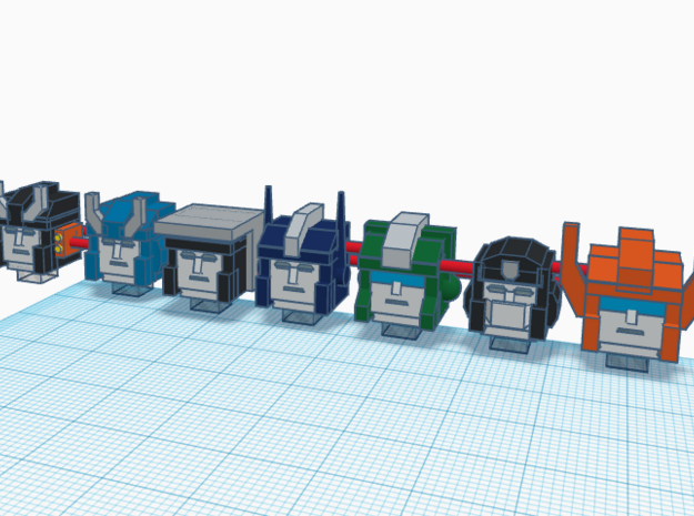 Heads for Trainbot Kreons (Set 2 of 2) in Smooth Fine Detail Plastic