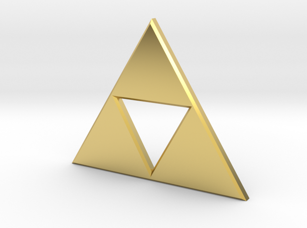 Zelda Triforce Pendant in Polished Brass