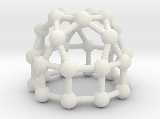 0778 J21 Elongated Pentagonal Rotunda (a=1cm) #3 in White Natural Versatile Plastic