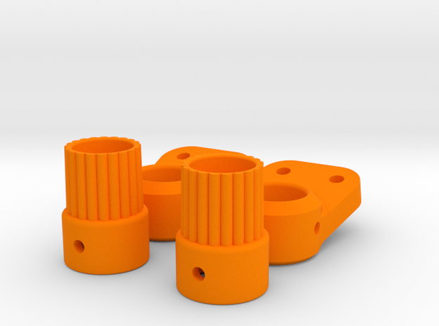 AR60 Spline Adpater and Link Mount in Orange Processed Versatile Plastic