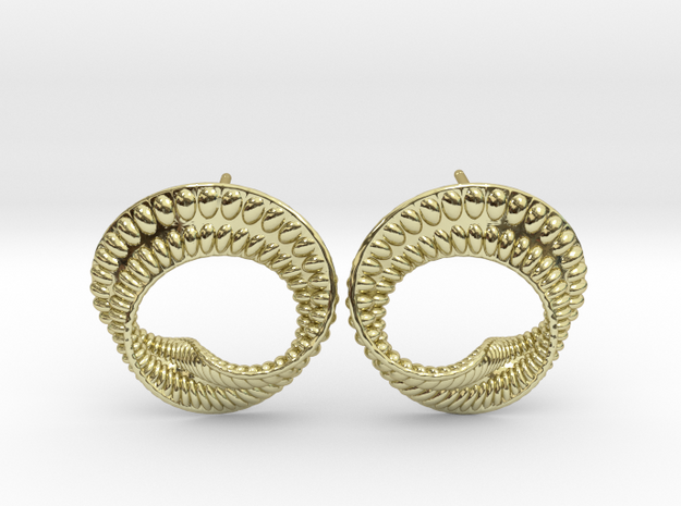 Mobius Earrings for image in 18k Gold Plated Brass