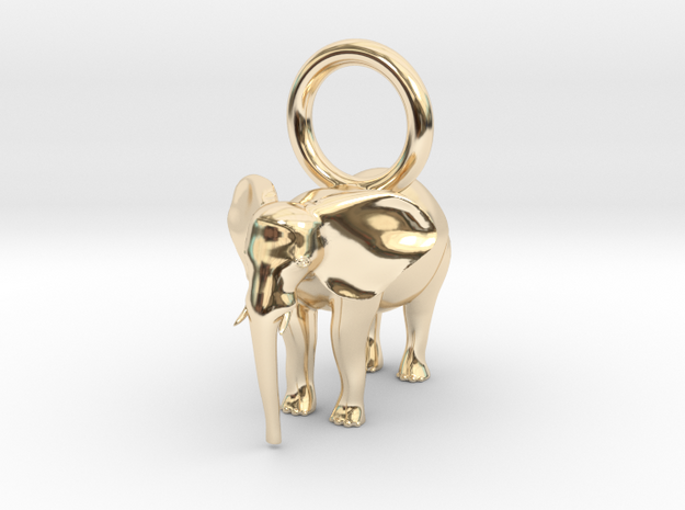 ELEPHANT PENDANT in 14k Gold Plated Brass