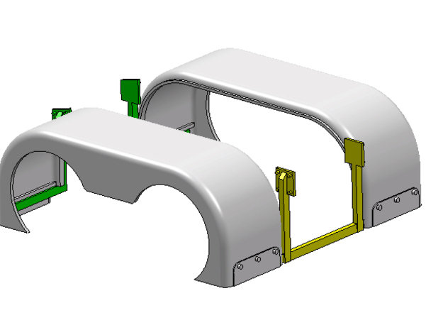 1/24 scale Peterbilt Rear fender Part 1 in White Processed Versatile Plastic