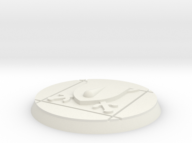 Blood and Shield 60mm base x1 in White Natural Versatile Plastic