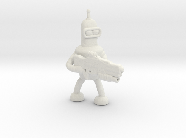 Futurama Bender Survivor miniature for games rpg in White Natural Versatile Plastic