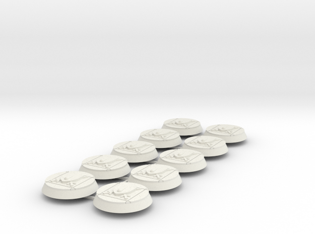 Blood and Shield 32mm bases x10 in White Natural Versatile Plastic