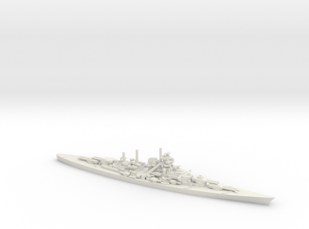 German Battleship Tirpitz in White Natural Versatile Plastic