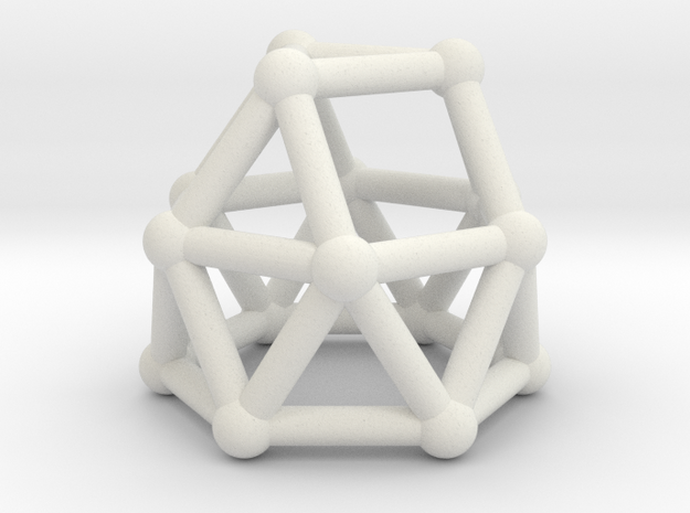 0780 J22 Gyroelongated Triangular Cupola #2 in White Natural Versatile Plastic