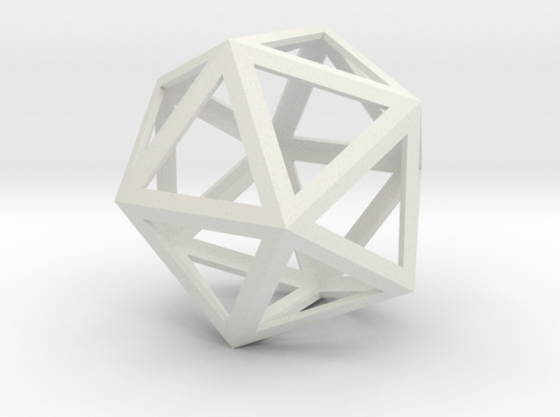 Leonardo da Vinci Icosahedron in White Natural Versatile Plastic