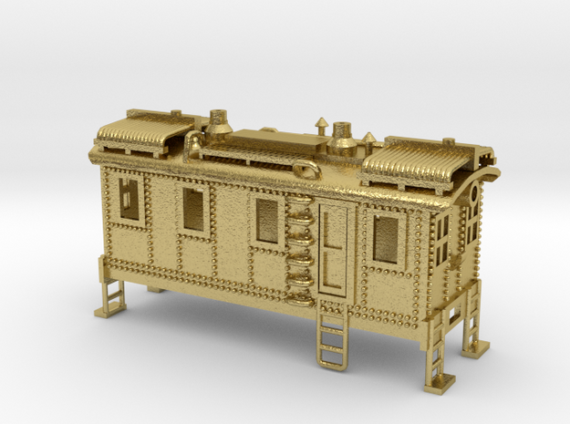 Boxcab Oil Electric Diesel Engine Z scale in Natural Brass