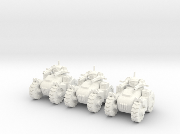 6mm - All Terrain Advanced AI Turret Tank in White Processed Versatile Plastic