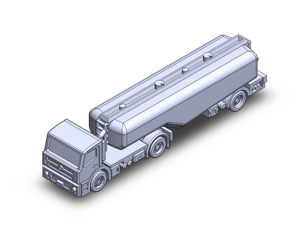Fuel truck trailer 3axle v1 in Tan Fine Detail Plastic: 1:400